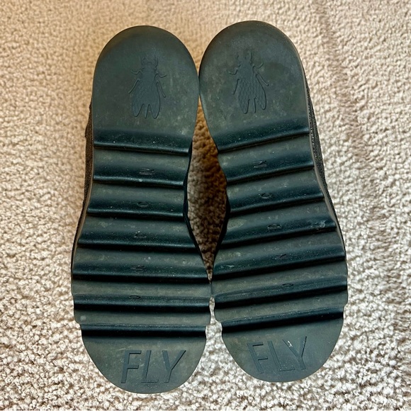 Fly London “Bagu” Metallic Leather Wedge Platform Chelsea Boots - Picture 15 of 16